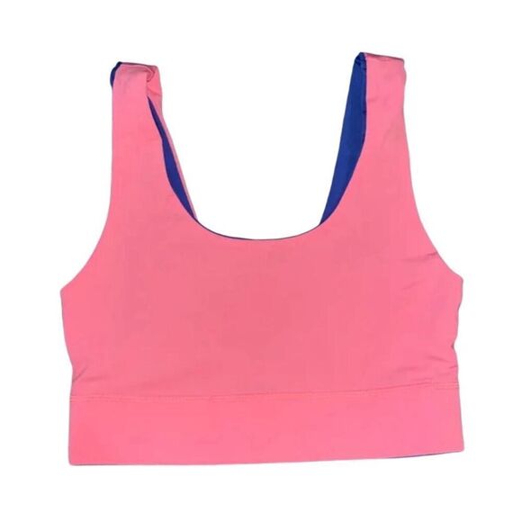 Fabletics Sports Bra Reversible Blue Pink Sports Bra Crop‎ Harlow Midi Medium - Picture 3 of 4